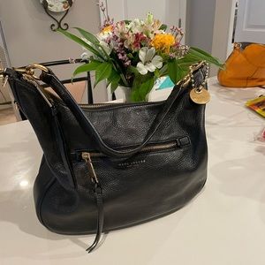 MARC JACOBS pebbled black leather shoulder bag .. Slightly used